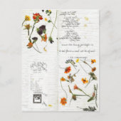 e.e.カミングス押された花のカード日記 ポストカード (正面)