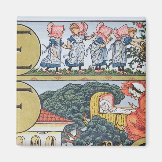 E-F,子供部屋韻に基づくアルファベットから マグネット (正面)