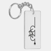 E fiets oplaadpunt lader symbool. Acculader キーホルダー (正面左)