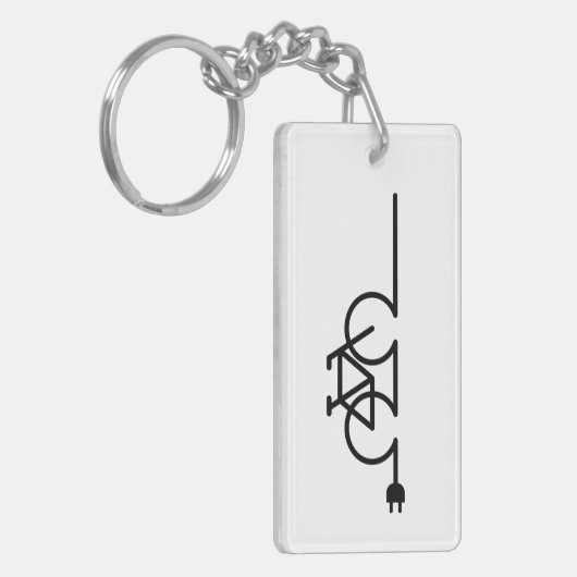 E fiets oplaadpunt lader symbool. Acculader キーホルダー (正面左)