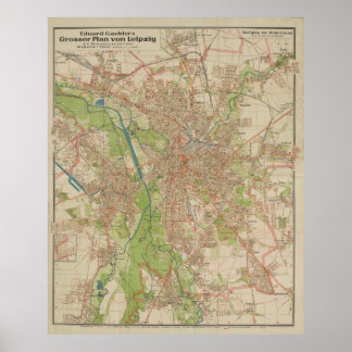 E. Gaebler’s Grosser Plan von Leipzig (1943) ポスター