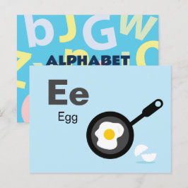 E is for Egg - Alphabetフラッシュカード ポストカード