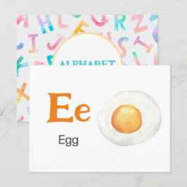 E is for Egg - Alphabetフラッシュカード ポストカード