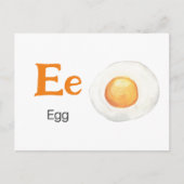 E is for Egg - Alphabetフラッシュカード ポストカード (正面)