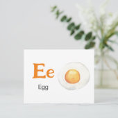 E is for Egg - Alphabetフラッシュカード ポストカード (スタンド正面)