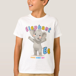 「E is for Elephant」 Alphabet Tee – 毎日成長 Tシャツ