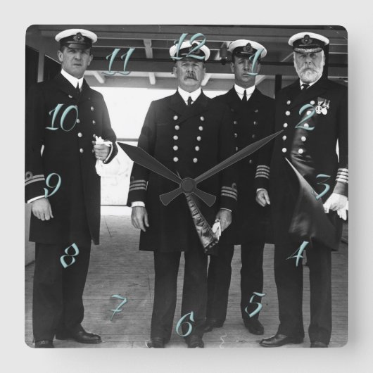 E.J.スミス(タイタニック) スクエア壁時計 (正面)