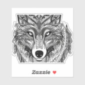 E.J.金ゴールドウルフ顔リムーバブルビニール シール (シート)