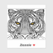 E.J.金ゴールドタイガー顔リムーバブルビニル シール (シート)