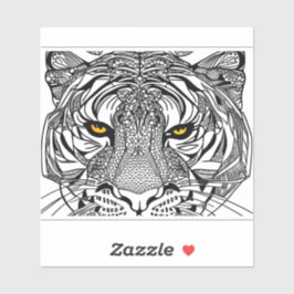 E.J.金ゴールドタイガー顔リムーバブルビニル シール