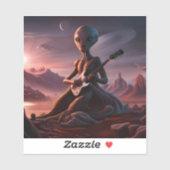 E.J.金ゴールド地球外ギタープレーヤービニール シール (シート)