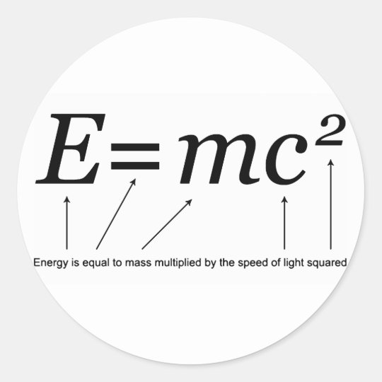 E Mc2アインシュタインの相対性理論 ラウンドシール Zazzle Co Jp