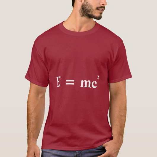 E = mc2アインシュタインの多くのエネルギー変換 tシャツ (正面)