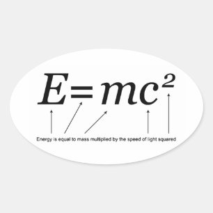 E=MC2アインシュタイン相対性理論 楕円形シール
