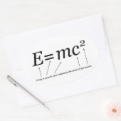 E=MC2アインシュタイン相対性理論 楕円形シール (封筒)