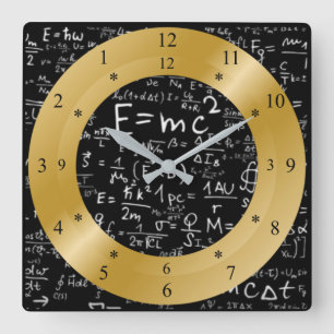 E= mc2タイムマシンクロック～宇宙/時間連続体～ スクエア壁時計