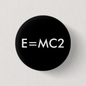 E=MC2バッジ-黒 缶バッジ (正面)