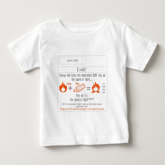 E = mc2物理学シリーズ ベビーTシャツ (正面)