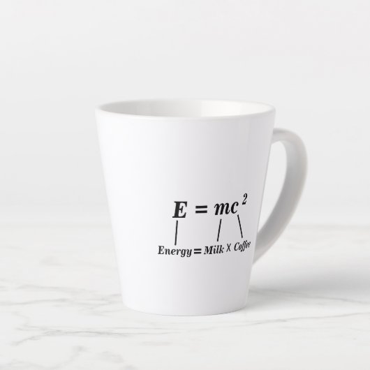 E=mc2科学物理エネルギーアインシュタイン·コーおもしろいヒー カフェラテマグ (右アングル)