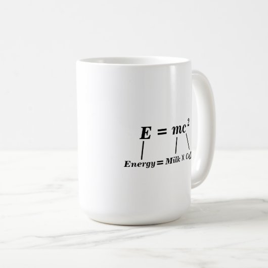 E=mc2科学物理エネルギーEinsteinおもしろい コーヒーマグカップ (正面右)