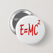 E = MC2 (赤い) 缶バッジ (正面&裏面)