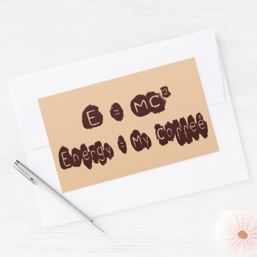 E = MC2 長方形シール (封筒)