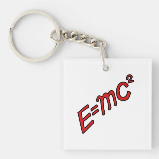E = mc² - 天才モード オン キーホルダー (正面)