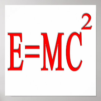 E=MC 2（赤） ポスター