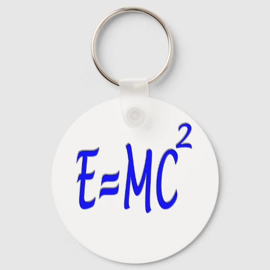 E = MC 2 (青) キーホルダー (正面)