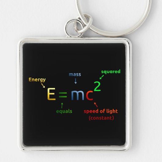 E = MC^2. Eは平方されるMCに匹敵します キーホルダー (正面)