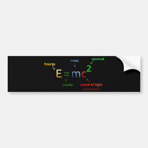 E = MC^2. Eは平方されるMCに匹敵します バンパーステッカー