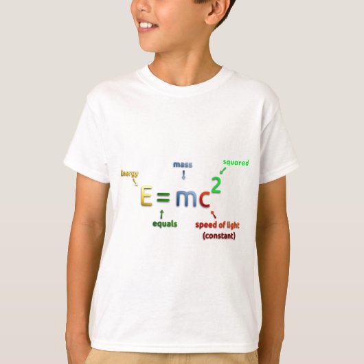 E = MC^2. Eは平方されるMCに匹敵します Tシャツ (正面)