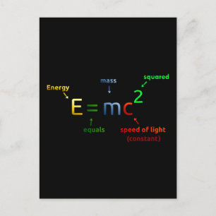 E = MC^2。EはMC二乗に等しい ポストカード