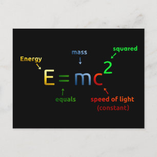 E = MC^2。EはMC二乗に等しい ポストカード