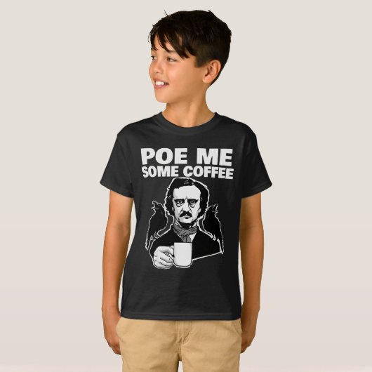 E Me Some Coffee Funny Edgar Allan E Pun  Tシャツ (正面フル)
