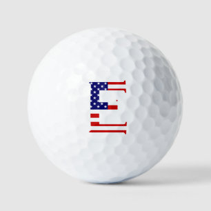 E MonogramがUSA国旗va gbcntにオーバーレイ ゴルフボール