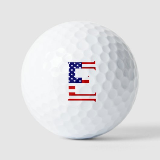 E MonogramがUSA国旗va gbcntにオーバーレイ ゴルフボール (正面)