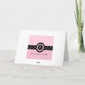 E :: Monogram E 点々のあるPink & White Card ノートカード (裏面)