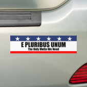 E Pluribus Unum バンパーステッカー (車上)