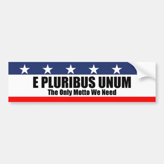 E Pluribus Unum バンパーステッカー (正面)
