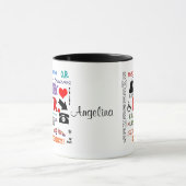 E.R. ナースカラフルの単語の雲 マグカップ (中央)