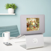 E S Hardyによる「ヴィクトリア朝の妖精」 シール (デスク上のノートパソコン)