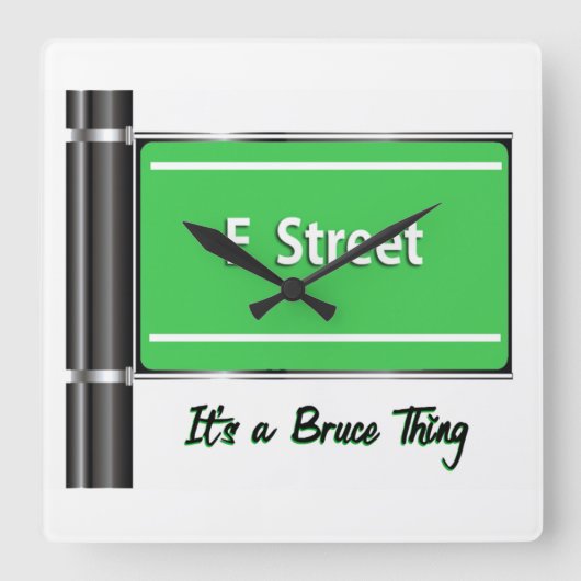 E St Clockファナートウォールズオブフェイムファナートトリビュート スクエア壁時計 (正面)