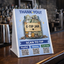 E-Tip Jar スキャンして支払うQRコード台座サイン