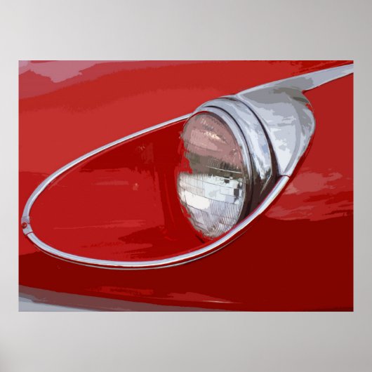 E-TYPE JAGUAR HEADLIGHT ポスター (正面)