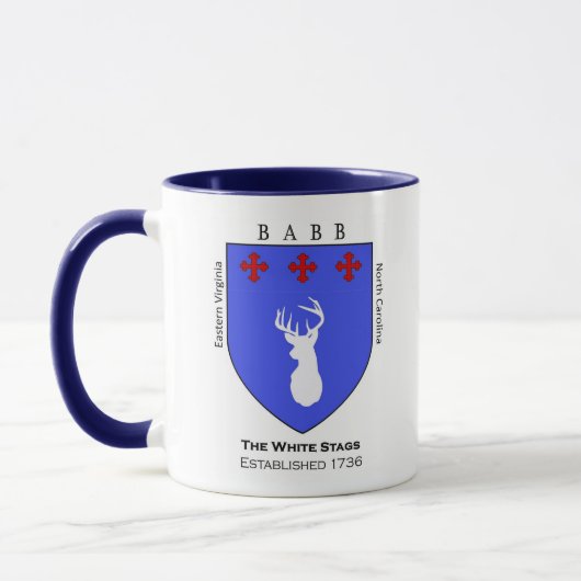 E. Virginia/North Carolina Babb Mugの白い牡鹿 マグカップ (左)