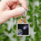 Eaに向かう彗星のデジタル合成 キーホルダー (手)