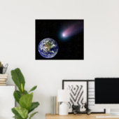 Eaに向かう彗星のデジタル合成 ポスター (ホームオフィス)