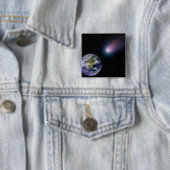 Eaに向かう彗星のデジタル合成 缶バッジ (インサイチュ)