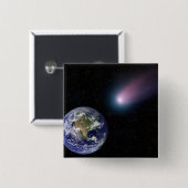 Eaに向かう彗星のデジタル合成 缶バッジ (正面&裏面)